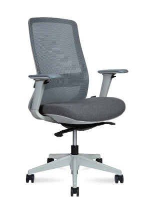 Кресло для персонала Norden COMO LB GREY M6301-1 grey серая сетка, серая ткань, сиденье слайдер