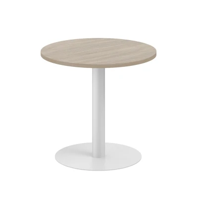 Стол переговорный круглый D800х750/ SG.277.OD.GR/ цвет: дуб темный, опора серебрянный металлик