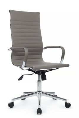 Кресло для руководителя Riva Hugo RCH 6002-1SE серая экокожа
