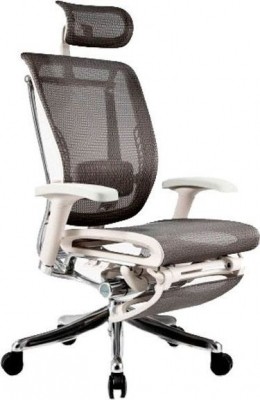 Кресло для руководителя Expert SPRING серая сетка с подножкой RSPM01-G-GY